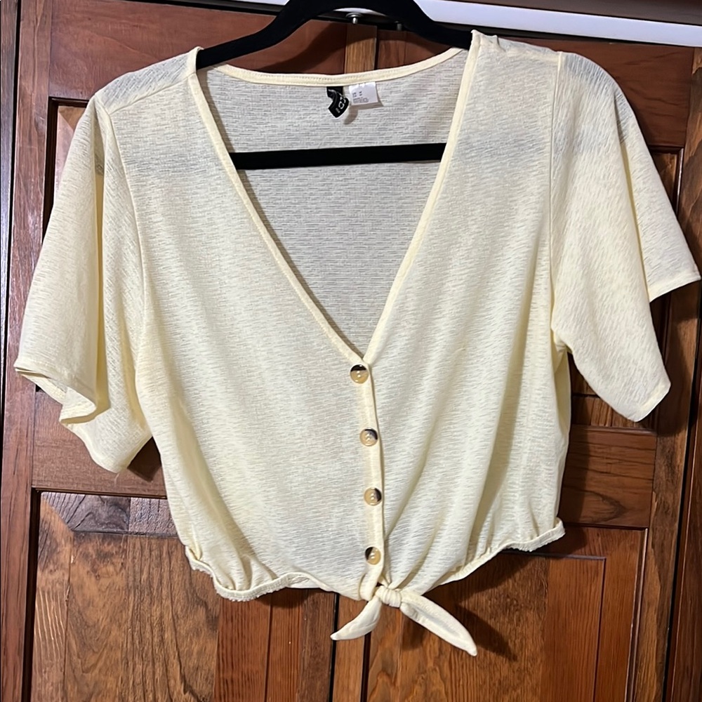 Women's Cream Button-Down Top